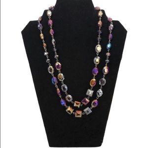 Vintage Kenneth Cole Metallic Purple Long Necklace